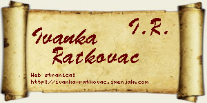 Ivanka Ratkovac vizit kartica